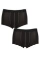 Mens 2 Pack Sloggi 24/7 Basic Natural Cotton Hipster Briefs - Black