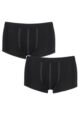 Mens 2 Pack Sloggi 24/7 Basic Natural Cotton Hipster Briefs - Black