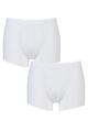 Mens 2 Pack Sloggi 24/7 Basic Natural Cotton Boxer Shorts - White