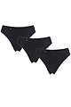 Women's 3 Pack Sloggi 24/7 Cotton Lace Tai Briefs - Black