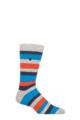 Mens 1 Pair Birkenstock Slub Striped Cotton Socks - Grey Melange