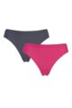 Ladies 2 Pack Sloggi mOve Mini Sports Briefs - Pink / Grey