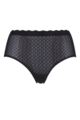 Ladies Sloggi Zero Feel Seamfree Lace High Waist Briefs - Black