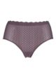 Ladies Sloggi Zero Feel Seamfree Lace High Waist Briefs - Kaluha