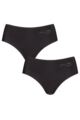 Ladies 2 Pack Sloggi Zero Feel Seamfree Hipster Knickers - Black