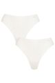 Ladies 2 Pack Sloggi Zero Feel Seamfree String Knickers - Angora