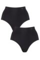 Ladies 2 Pack Sloggi Zero Feel Seamfree Maxi Knickers - Black