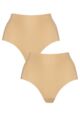 Women's 2 Pack Sloggi Zero Feel Seamfree Maxi Knickers - Cognac