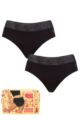 Ladies 2 Pack Sloggi Period Pants Hipster Light - Black