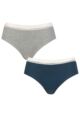 Women's 2 Pack Sloggi GO Ribbed Hipster Briefs - Blue