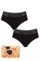 Ladies 2 Pack Sloggi Period Pants Hipster Medium - Black