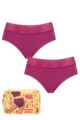 Women's 2 Pack Sloggi Period Pants Hipster Medium - Wine