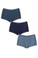 Women's 3 Pack Sloggi Go Crush Shorts - Turquoise