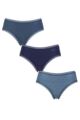 Women's 3 Pack Sloggi Go Crush Hipster Briefs - Turquoise