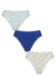 Women's 3 Pack Sloggi Go Crush High Leg Briefs - Blue