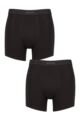 Mens 2 Pair Sloggi EVER Ease Boxer Shorts - Black