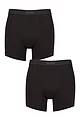 Mens 2 Pair Sloggi EVER Ease Boxer Shorts - Black