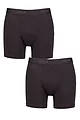 Mens 2 Pack Sloggi SLG Baselayer Boxer Shorts - Charcoal