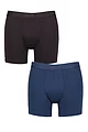 Mens 2 Pack Sloggi SLG Baselayer Boxer Shorts - Ultramarine
