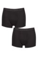 Mens 2 Pair Sloggi SLG Base Soft Trunks - Black