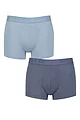 Mens 2 Pair Sloggi SLG Base Soft Trunks - Blue