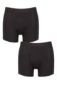 Mens 2 Pair Sloggi SLG Base Soft Boxer Shorts - Black