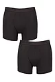 Mens 2 Pair Sloggi SLG Base Soft Boxer Shorts - Black