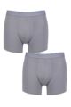 Mens 2 Pair Sloggi SLG Base Soft Boxer Shorts - Morandi Grey