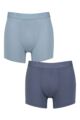Mens 2 Pair Sloggi SLG Base Soft Boxer Shorts - Blue