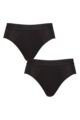 Mens 2 Pair Sloggi SLG Base Soft Briefs - Black