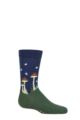 Boys and Girls 1 Pair Falke Glow in the Dark Mushrooms Organic Cotton Socks - Royal Blue