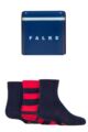 Kids 3 Pair Falke Merry Christmas and A Happy New Year Gift Boxed Socks - Multi