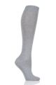 Girls 1 Pair Falke Back to School Plain Cotton Knee High Socks - Grey