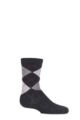 Boys and Girls 1 Pair Falke Cotton Argyle Socks - Anthracite Melange