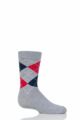 Boys and Girls 1 Pair Falke Cotton Argyle Socks - Light Grey
