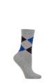 Boys and Girls 1 Pair Falke Cotton Argyle Socks - Grey / Blue