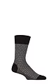 Mens 1 Pair Falke Sensitive London Cotton Patterned Left and Right Socks With Comfort Cuff - Black