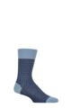 Mens 1 Pair Falke Sensitive London Cotton Patterned Left and Right Socks With Comfort Cuff - Sky Blue