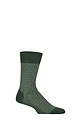 Mens 1 Pair Falke Sensitive London Cotton Patterned Left and Right Socks With Comfort Cuff - Hunter Green