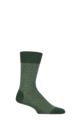 Mens 1 Pair Falke Sensitive London Cotton Patterned Left and Right Socks With Comfort Cuff - Hunter Green