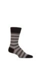 Mens 1 Pair Falke Sensitive London Striped Cotton Socks - Black