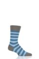 Mens 1 Pair Falke Sensitive London Striped Cotton Socks - Atlantic
