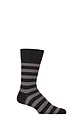 Mens 1 Pair Falke Sensitive London Striped Cotton Socks - Black