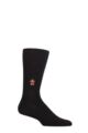 Mens 1 Pair Falke Airport Gingerbread Man Embroidered Wool Cotton Socks - Black