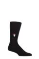 Mens 1 Pair Falke Airport Santa Clause Embroidered Wool Cotton Socks - Black