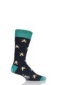 Mens 1 Pair Corgi 100% Cotton Stars Socks - Rich Navy