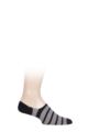 Mens 1 Pair Falke Even Stripe High Cut Cotton Invisible Socks - Black