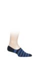 Mens 1 Pair Falke Even Stripe High Cut Cotton Invisible Socks - Anthracite