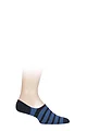 Mens 1 Pair Falke Even Stripe High Cut Cotton Invisible Socks - Anthracite