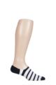Mens 1 Pair Falke Even Stripe High Cut Cotton Invisible Socks - Dark Navy